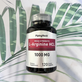 แอลอาร์จินีน Mega Strength L-Arginine HCI 1000 mg 120 Coated Caplets (PipingRock®) กรดอะมิโน เผาผลาญ