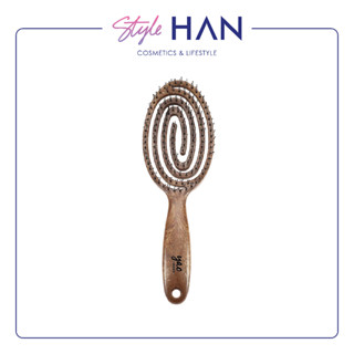 Yao Scalp Care Moving Brush Wooden Texture หวีนวดกระตุ้นหนังศีรษะ สำหรับผู้ชายและคนผมบาง สีไม้ธรรมชาติ