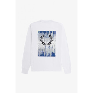 Fred Perry Soundwave Ling Sleeve T-Shirt in White