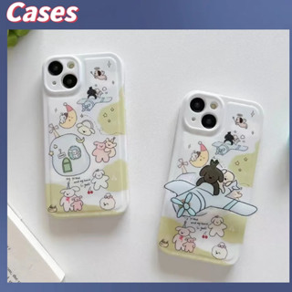 คูปองเคลม🎀เคสไอโ case for iphone 11 12 ลูกสุนัขเครื่องบิน ขาตั้งหมุนได้ เคส 14 13 12 11 pro max เคสมือถือกันกระแทก