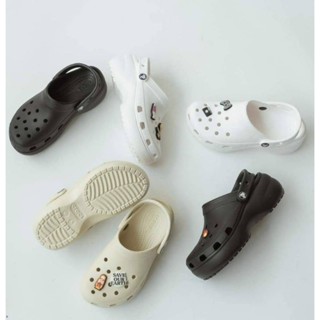 รองเท้าแตะแบบสวม ผู้หญิง Crocs Platformclog ส้นสูง สวยใส่สบาย