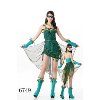 MS6749 ชุดนางไม้สาว ชุดForest Green Elf Dress Flower Fairy Cosplay 🚚ด่วนมีส่งGrabค่า