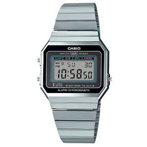 Casio Standard นาฬิกาข้อมือ สายสแตนเลส สีเงิน รุ่น A700,A700W,A700W-1A,A700W-1ADF