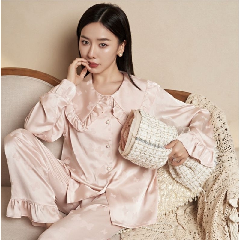 ชุดนอน Lauren pajamas - peach (premium silk satin)