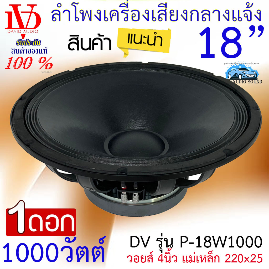 ลำโพงเครื่องเสียงกลางแจ้ง ขนาด 18นิ้ว ดอกลำโพงพีเอ DV DAVID AUDIO รุ่น P-18W1000 กำลังขับ 1000วัตต์ ความต้าน 8โอห์ม