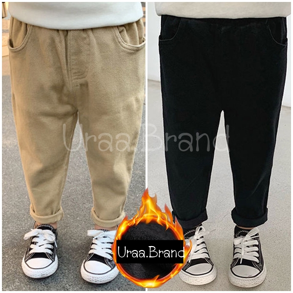 100-140 / ยีนส์บุขนเด็ก รุ่น กางเกงบุขนเด็ก Jeans Plus Kids Black&Brown - KSS