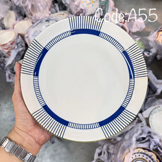 Code: A55จานเซรามิก 8 นิ้ว  เนื้อกระเบื้อง เข้าเวฟได้ ถ่ายจากงานจริง ราคาส่ง