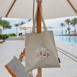 (ดูCODEที่หน้าร้านค้า) katji / พร้อมส่ง Tote bag กระเป๋าย่าม : ปักลาย