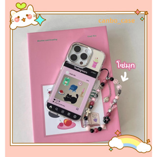 🎁ส่งของขวัญ🎁เคสไอโฟน สำหรับ 11 14 for iPhone Case 13 12 Pro Max น่าสนใจ น่ารัก โซ่มุก กันกระแทก เคสนิ่ม เคสโทรศัพท์