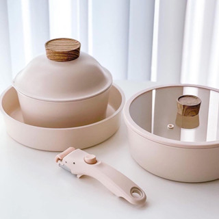 [Modori] Sodam Cookware Set Pink Edition / ชุดหม้อ กระทะ เซรามิก สีชมพู มินิมอล