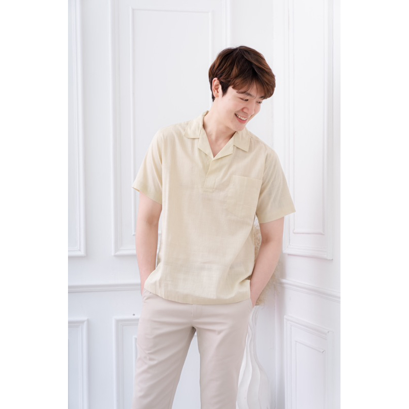MANMAN OUTFIT เสื้อเชิ้ตฮาวาย เนื้อผ้าลินิน