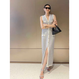 🌈🌼🌺🌸🧡🤎🇰🇷Knit Stripe Sleeveless Maxi Dress