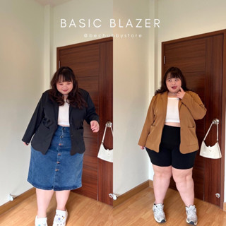 “BASIC BLAZER” อก-54นิ้ว เสื้อเบเซอร์แขนยาวสุดชิค  สำหรับสาวอวบ แต่งกระเป๋า 2 ข้าง