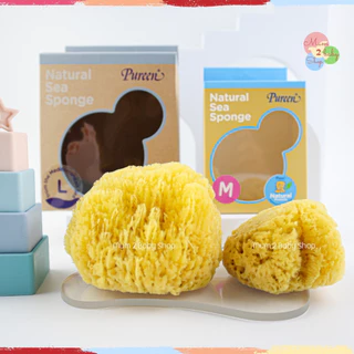 NJ005 Pureen ฟองน้ำอาบน้ำธรรมชาติ ฟองน้ำอาบน้ำเด็ก เพียวรีน ไซส์ M, L, XL