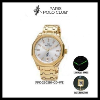 Paris Polo Club นาฬิกาผู้หญิง   สายสเตนเลสสีทอง รุ่น PPC-230210-GD-WE