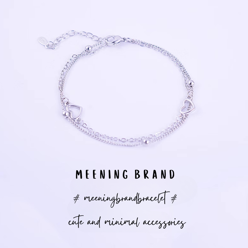 MeeningBrand ❥ MINIMAL LOVE สร้อยข้อมือเงิน  [01-0096]