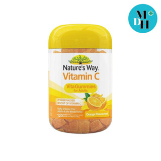 Natures Way Vitamin C Vita Gummies เนเจอร์สเวย์ วิตามินซี เยลลี่ วิตามิน สำหรับผู้ใหญ่ รสส้ม ขนาด 120 เม็ด 17793