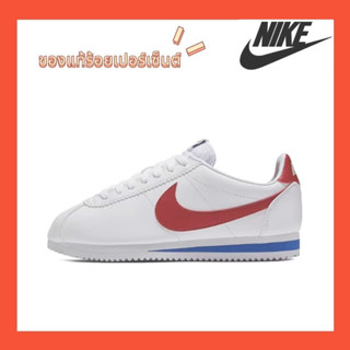 (ของแท้ 100 % )Nike Cortez Low สีแดง - ขาว ทั้งสองเพศ ระบายอากาศ กันลื่น รองเท้าวิ่ง รองเท้าผ้าใบ รองเท้าลำลอง