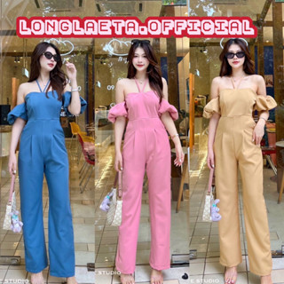 Jumpsuit จั้มสูทขายาว แต่งแขนตุ๊กตา ทรงสวยมาก ผ้าดี ป้าย pokkalate