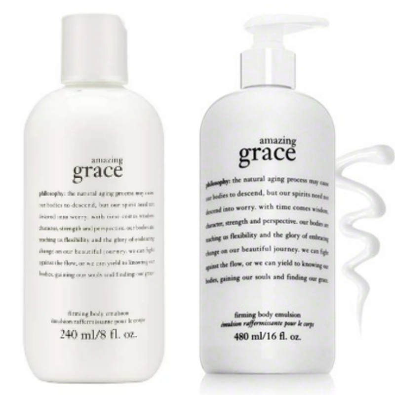 Philosophy Amazing Grace Firming Body Emulsion 240ml/480ml. โลชั่นช่วยเติมความชุ่มชื่นนุ่มเนียน กระชับผิว ราคา ถูกที่สุด ดีลบีเคเค