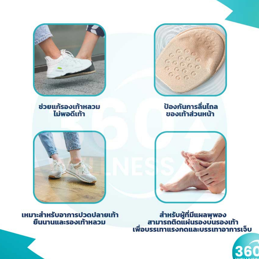 [360Wellness ] *พร้อมส่ง ส่งไวจากไทย🔥 แผ่นเสริมรองเท้า  แก้เท้าหลวม แผ่นกันกัด เสริมส้น