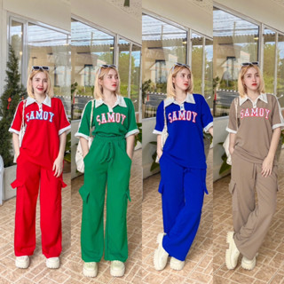 Set SAMOY เสื้อ+กางเกง งานผ้าวูลเวฟมี 7 สีค่ะ