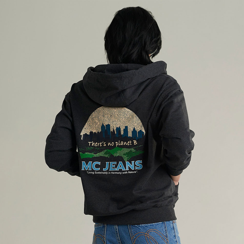 Mc JEANS สเวตเตอร์ แบบฮู้ด สีดำ