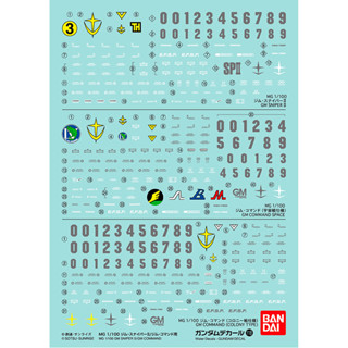 Bandai GUNDAM DECAL 118 MG 1/100 GM SNIPER II/GM COMMAND สติ๊กเกอร์ตบแต่งกันพลา