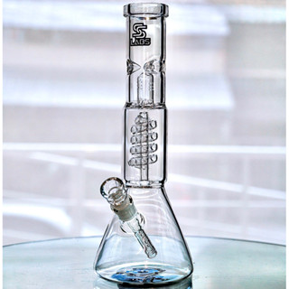 บ้องแก้ว สูง35ซม. พร้อมกรองสองชั้น / 14inches SSLABS DNA Perc beaker glass bong with percolator