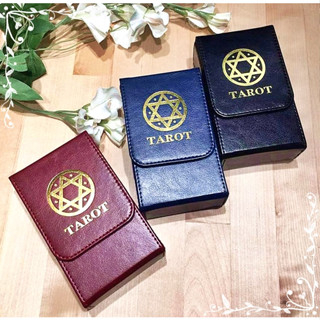 กล่องใส่การ์ดทาโรต์ ออราเคิล สัญลักษณ์แห่งโชคลาภสีทอง Pentacle Tarot PU storage box double layer