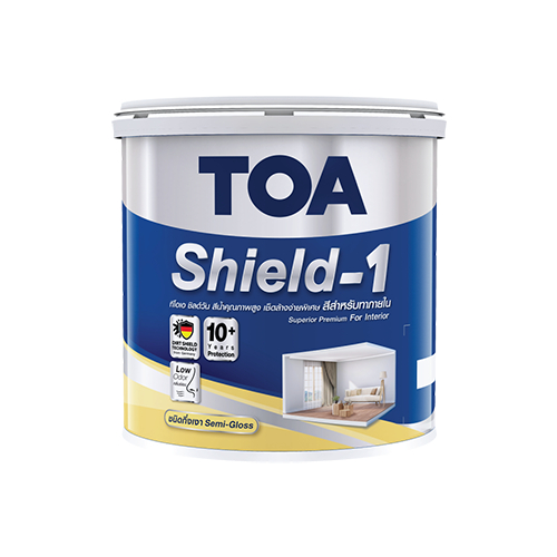 TOA ชิลด์วัน ภายใน ภายนอก ด้าน ขนาด 9 ลิตร  สีทาบ้าน ภายใน เกรด 10 ปี สีตามสั่ง
