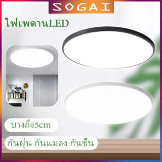 ไฟเพดาน กันแมลง กันน้ำ โคมไฟเพดาน  ติดตั้งง่าย แบบบางเฉียบ ใช้ในห้องครัว ห้องน้ำ ทางเดิน โคมไฟระเบียง