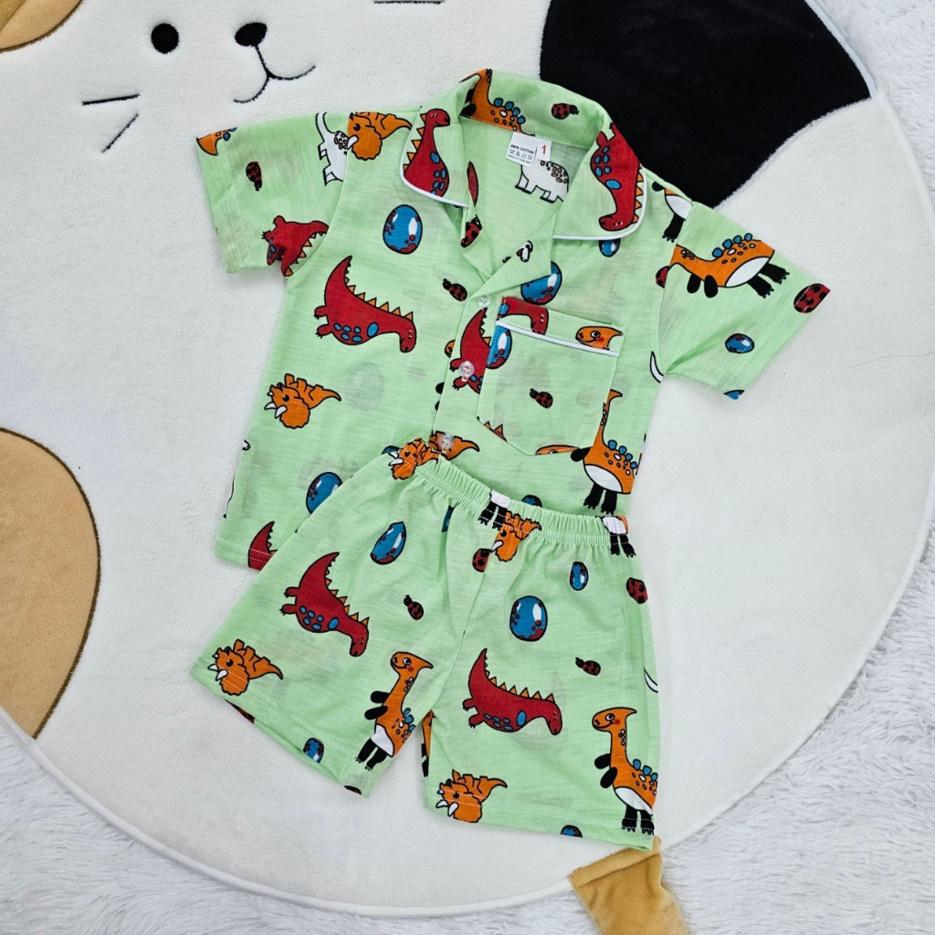 ชุดนอนเด็กผ้าคอตตอน เนื้อผ้านิ่ม ใส่สบาย ไม่ร้อน สินค้ามีสต๊อกพร้อมส่ง - รูปที่ 5