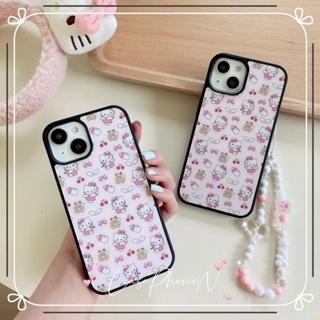 🔥สไตล์ใหม่🔥เคสไอโฟน iphone 11 14 Pro Max น่ารัก คิตตี้สีชมพู รุ่นโซ่ ป้องกันการตก เคส iphone 12 13 Pro Case for iPhone