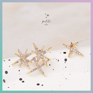 [petite by PRAKYRE] Estrella Stud Earring - ต่างหูดาวประดับเพชรแบบติดหู 2 ด้านไม่เหมือนกัน