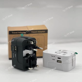 Universal travel adapter หัวแปลงปลั๊กไฟ 1500W ปลั๊กแปลง usb ปลั๊กขาต่างประเทศ 1USB ➕1TC