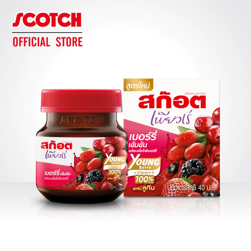 Scotch สก๊อต กระเช้า PB สก๊อตเบอร์รี่สกัดเข้มข้น  สูตรใหม่เพิ่มยังเบอร์รี่  40 มล จำนวน 10 ขวด (1กระเช้า) *little wonder thumbnail 7