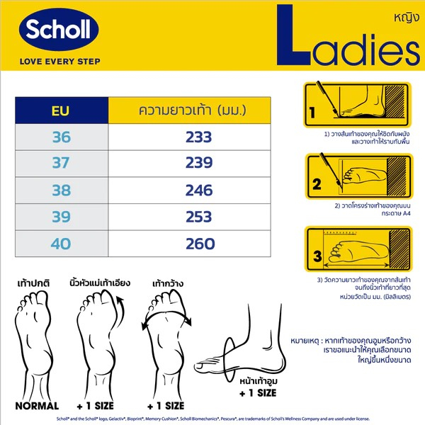 Scholl Hoya 1F-2608 รุ่น โฮย่า รองเท้าแตะสวม ผู้หญิง รองเท้าสุขภาพ นุ่มสบาย กระจายน้ำหนัก