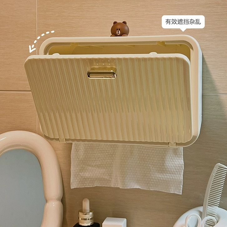 Bathroom Racks & Cabinets 167 บาท DDORIA กล่องใส่ทิชชู่ติดผนัง 2 in 1 กล่องใส่กระดาษทิชชู่กันน้ำสำหรับห้องน้ำ Home & Living