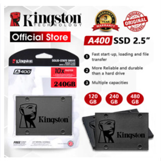 【จัดส่งในพื้นที่】SSD Kingston A400 SATA III 2.5 120GB 240GB 480GB 960GB สำหรับโน๊ตบุ๊ค และ คอมพิวเตอร์ตั้งโต๊ะ (เอสเอสด