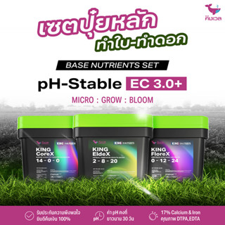 เซ็ทปุ๋ยหลัก Micro, Grow, Bloom ปุ๋ยปลูกต้นไม้ ได้ทุกชนิด การันตีโตเร็ว ระเบิดยอด ต้นแข็งแรง | KING WHALE