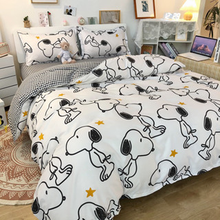 ส่งฟรี! ชุดผ้าปูที่นอน+ผ้านวมครบเซ็ต 6 ชิ้น “ลายสนูปปี้” Snoopy Beddings