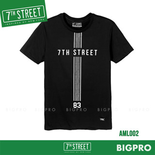 เสื้อยืด แขนสั้น 7th Street รุ่น Mix Line (ดำ) AML002 ของแท้