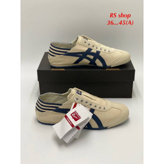 รองเท้าOnitsuka Tiger Mexico รองเท้าโอนิซึกะไทเกอร์ แบบผ้าสลิปออน/ไม่มีเชือก【รับประกันสินค้าตรงปก✔แท้100% ✅Size:37-45eu】