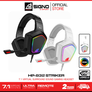 หูฟังเกมมิ่ง Signo gaming Headset 7.1 ตัดเสียงรบกวน Striker HP-832 ประกัน2ปี