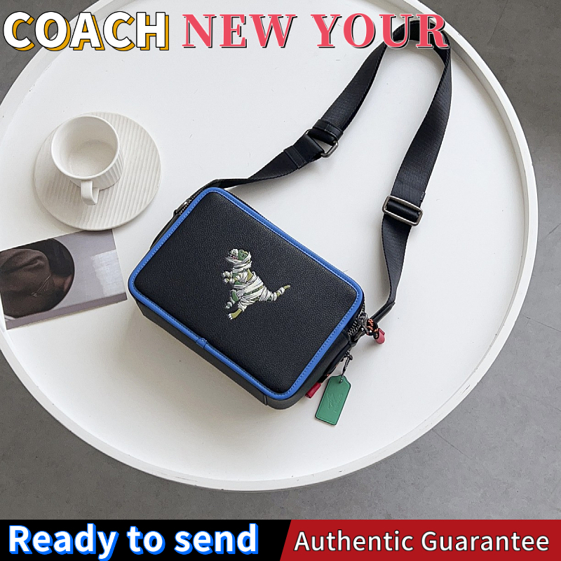 พร้อมส่ง🌟แท้ 💯%Coach Charter DINOSAUR LOGO CAMERA BAG กระเป๋าสะพายข้างผู้ชาย C6930