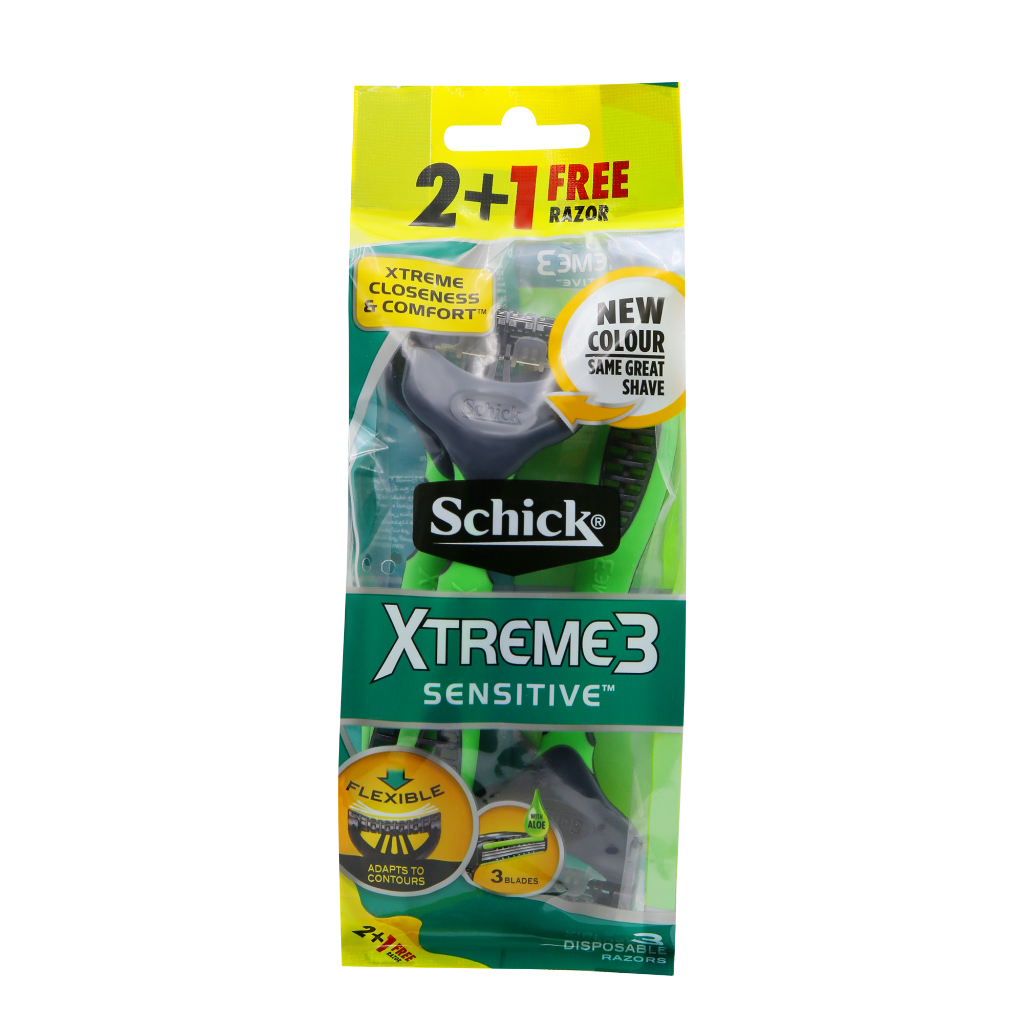 Schick Men Xtreme3 Sensitive Close&Comfort 2+1Free