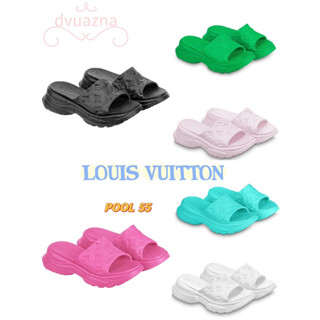 100% แบรนด์ใหม่แท้ LOUIS VUITTON / LV POOL 55 สุภาพสตรีแฟชั่นรองเท้าแตะ