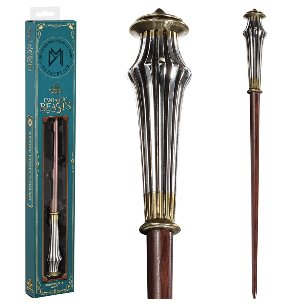 Noble Collection Fantastic Beasts Anton Vogel Wand with Character Box