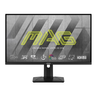 MSI MAG 274UPF 27inch 144Hz 4K UHD Rapid IPS Gaming Monitor, 3840x2160, 16:9, 1ms GtG, 400 Nits, HDMI 2.1, USB-C (DP Alt Mode/65W PD), Adobe RGB 97%, DCI-P3 97%, DisplayHDR 400, Adaptive Sync, KVM, Tilt/Swivel/Pivot/Height, VESA Support